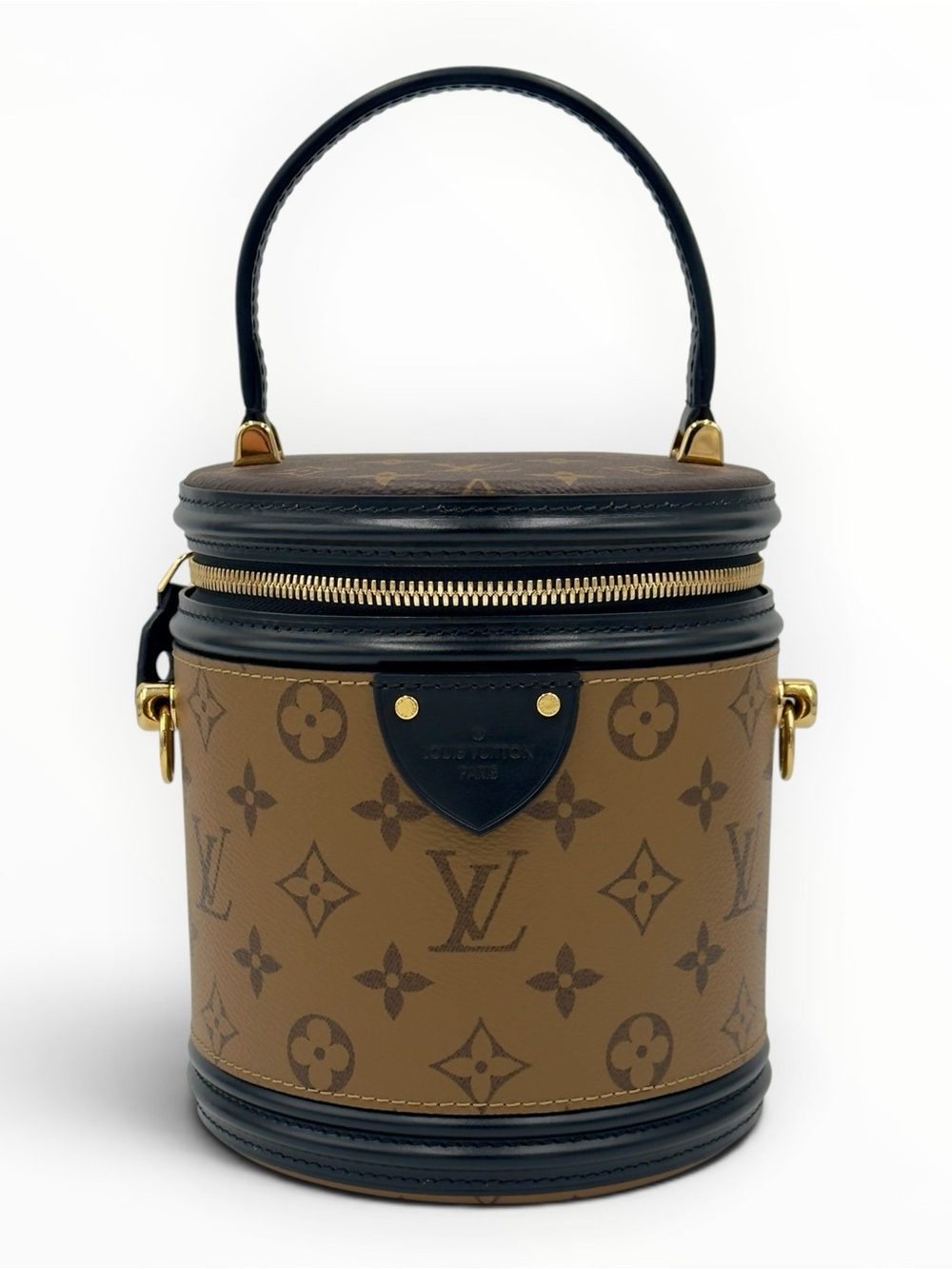 Cannes Reverse Monogram Vanity Bag Gold HW w/ Strap